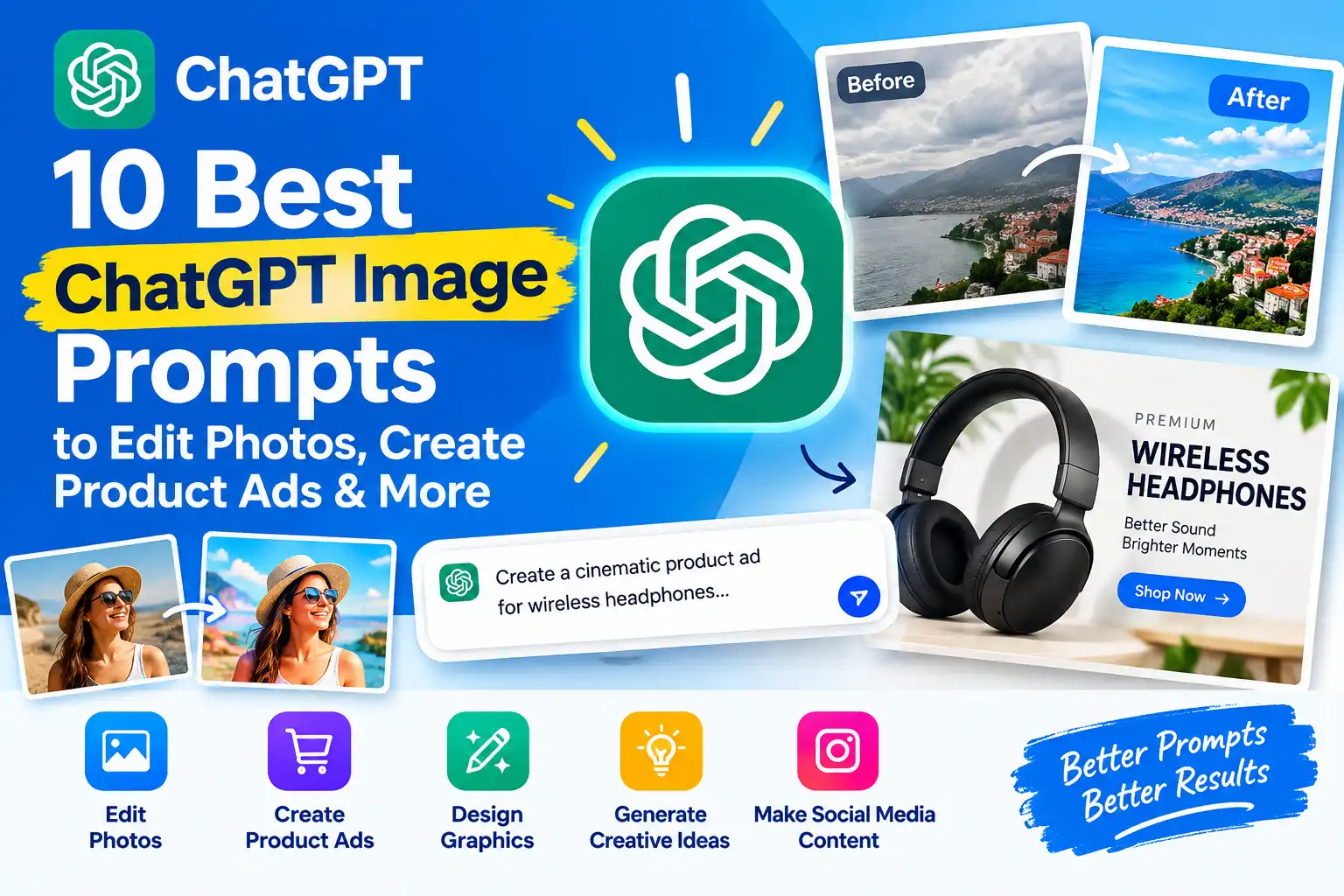 10 Best ChatGPT Image Prompts to Edit Photos, Create Product Ads & More